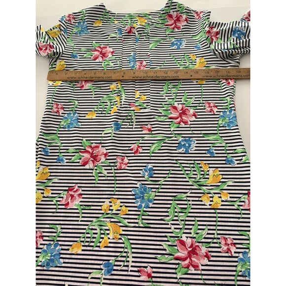 IBKUL Dress Size L Blue White Stripe Floral Mesh Sleeve Golf Fish Beach UPF - Picture 10 of 16